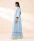 Women's Unstitched Lawn Printed Blue 3 Piece Suit